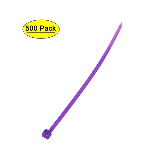 4-Inch 0.09-Inch Purple Nylon Cable Ties Self-Locking Zip Ties 500 Pack