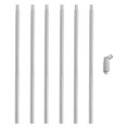 thumbnail image 1 of Uxcell Threaded Extension Rod,6 Set 12" M10 x 1mm Fine Thread Lamp Pipe with Lamp Pipe Nipple,Sloped Ceiling Adapter,Silver, 1 of 7
