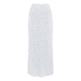 thumbnail image 4 of Arlun Womens Sequin Maxi Skirt Elegant Elastic High Waist A Line Flare Cocktail Party Glitter Long Skirts Lightweight Comfy Spring Outfit 2026 White XL, 4 of 4