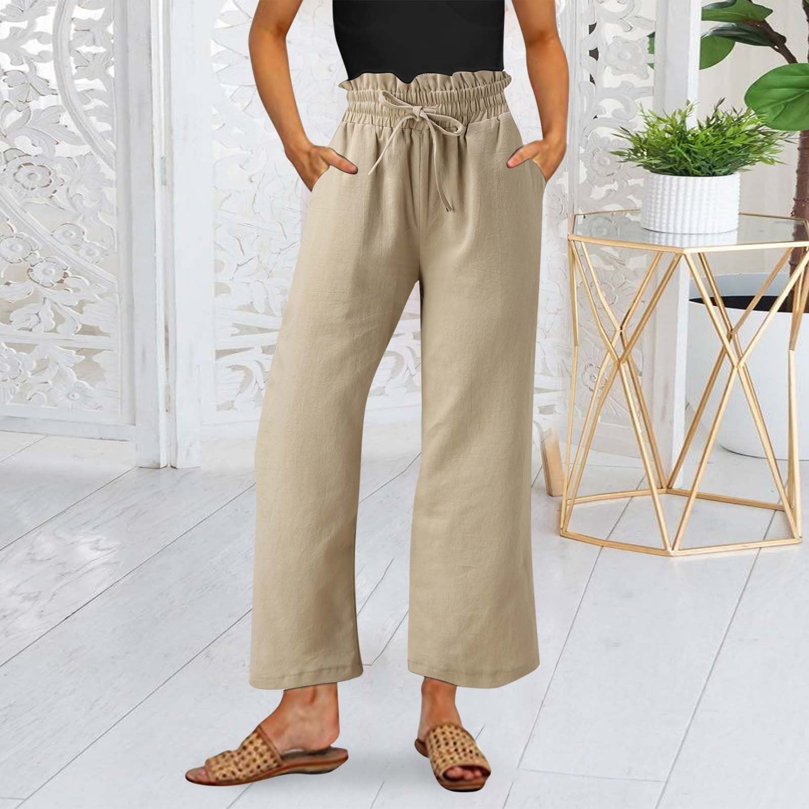 High waist crop wide leg pants best sale