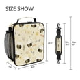 thumbnail image 5 of Insulated Square Lunch Bag with Side Mesh Pocket Fashion Lunch Box Reusable Lunch Tote 10.5" x9.5" x3.5" Cute Bees and Honeycomb Pattern, 5 of 6