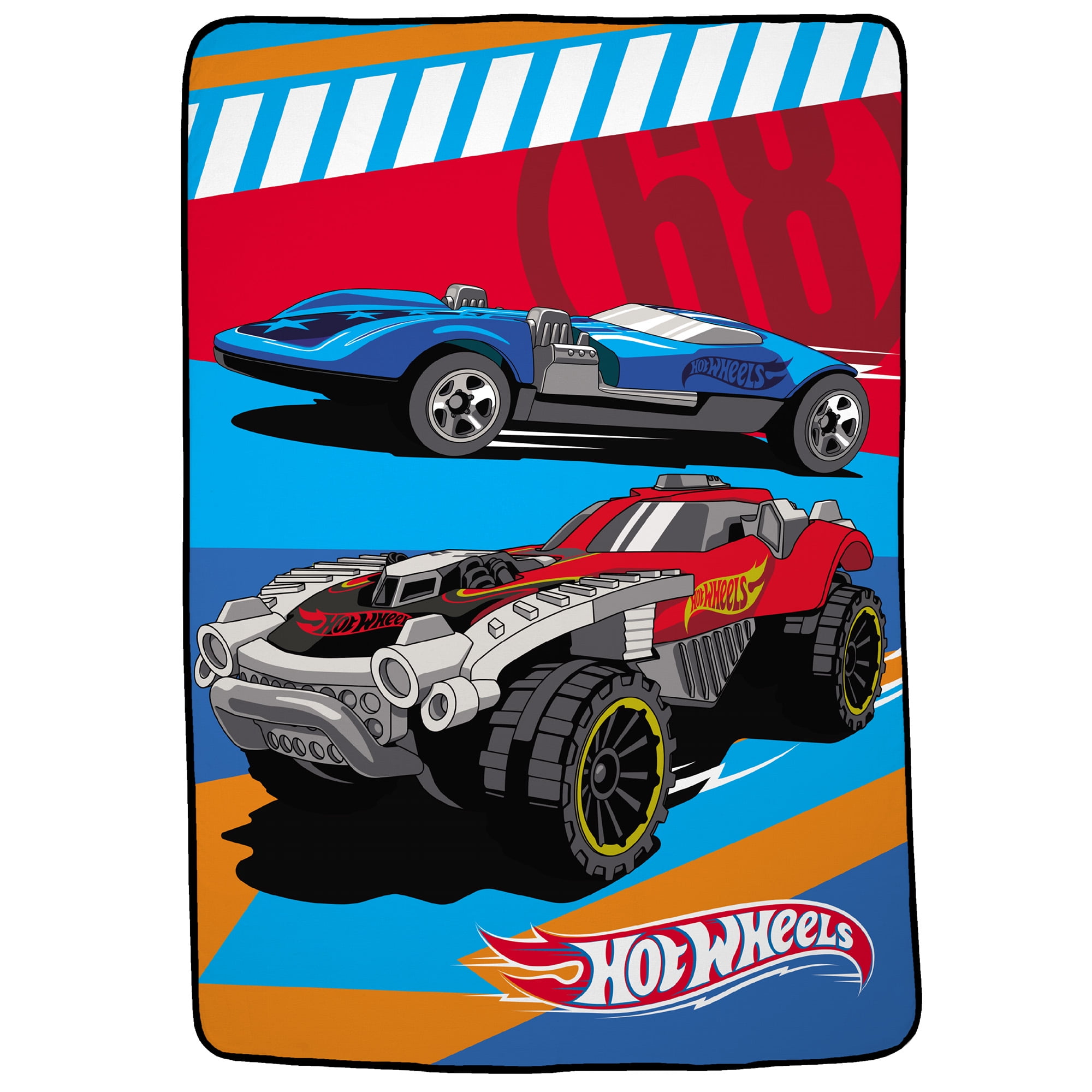 Hot Wheels Plush Blanket, Kids Bedding, 62x90, Burn Rubber
