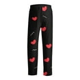 thumbnail image 5 of Hearthz Mens Valentine Pj Pants Men's Pajama Pants Heart Print Drawstring Wide Leg Men’s Lounge Pants with Pocket, 5 of 6