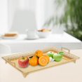 thumbnail image 1 of Bandeja de servicio de comida de hierro metal con asas dorado perfecl Bandeja de pastel de postre, 1 of 8