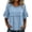 Light Blue02, variant on Womens Workout Tops Solid Crinkle Blouse, Ruffle Fringe Crew Neck Double Layer Flounce Short Sleeve Raw Frayed Trim Loose Gathered Pullover Top Womens T Shirts