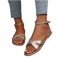thumbnail image 4 of Viluyesy Womens Flat Sandals, Open Toe New Style Ankle Strap Summer Casual Beach Shoes Gold, 4 of 4