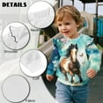 thumbnail image 7 of Xoenoiee Horse Butterfly Flower Print Girl's Long Sleeve Crewneck Sweatshirts Toddler Graphic Shirts Top Drop Shoulder Sweater Top Ruffle Pullover Tops T Shirt, Size 2-3 Years, 7 of 7