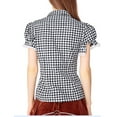 thumbnail image 6 of JGGSPWM Women's Plaid Lace Patchwork Puff Short Sleeve Oktoberfest Blouse Bavarian Beer Top Black L, 6 of 6