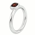 thumbnail image 3 of Bague Grenat en Argent Sterling Empilable avec Coussin Taille 5, 3 of 3
