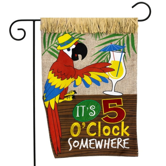 Briarwood Lane It's 5 O'Clock Summer Burlap Garden Flag