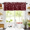 thumbnail image 3 of Christmas White Valances for Windows Snowflake Snow On Black and Red Plaid Rod Pocket Curtain Valance Window Treatment Short Curtains for Kitchen Living Room, 42"x12", 3 of 5