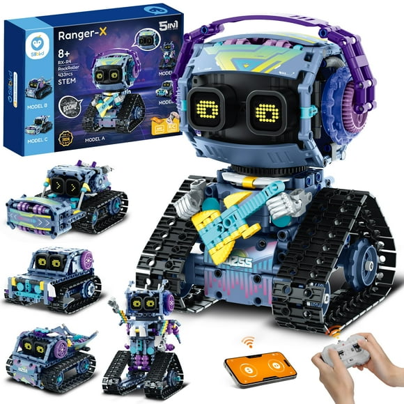 Sillbird Robot Building Kit with Remote Control STEM Gifts for Kids Boys Ages 8-12, Coding Robotic Technic Creative Toys for Birthday - Build 5i