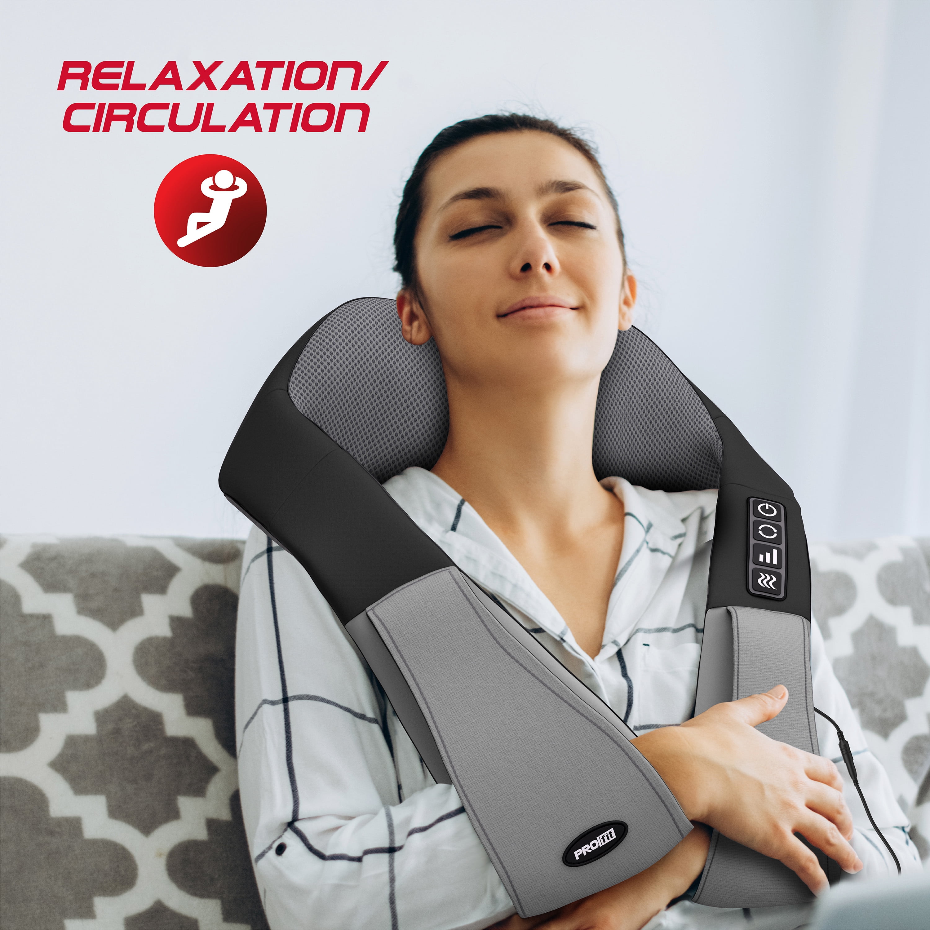 PROfit Shiatsu Heat Massager with Multiple Modes and Heat Relief for Neck, Back, and Shoulders