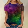 thumbnail image 6 of Xinsrenus Women's T-Shirt Gradient Print Round Neck Short Sleeve Loose Casual Summer Top, XXL, 6 of 7