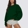 thumbnail image 2 of cocolona Crewneck Sweatshirts for Women Fall Long Sleeve Oversized Shirts Fashion Solid Color Pullover Tops Casual Blouses, 2 of 5