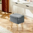 thumbnail image 5 of Parcus Faux Fur Vanity Stool with Storage, 16"L x 12.2"W x 18.9"H, Makeup Ottoman Chair with Padded Seat, 4 Metal Legs & Adjustable Anti-Slip Feet, 5 of 10