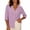#388-Pink, variant on Warop Women's Summer Solid V Neck 3/4 Sleeve Top Single Pocket Button Shirt Blouse Tee Casual for Daily Office Wear