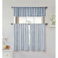 thumbnail image 1 of Home Maison FINI 14084D=12 Tier &amp; Valance Set - Window Curtain Panels - Stripe &amp; Checkered - Blue, 1 of 1