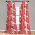 thumbnail image 2 of Flowers Boho Window Curtains, Vintage Vibe Dreamy Silhouettes of Jungle Floral Pattern on Grunge Back, Lightweight Decor 2-Panel Set with Rod Pocket, Pair of - 28"x95", Coral Pale Maroon, by Ambesonne, 2 of 3