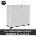 thumbnail image 6 of MUERE Indoor Outdoor Plastic Storage Cabinet 34"x15"x34", Outdoor Storage Shed for Living Room, Hallway, Balcony, Garage, Garden, Backyard-White（W/O Shelf）, 6 of 8