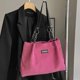 thumbnail image 2 of Bolsos de hombro informales con compartimento interior sólido y cierre de hilo de coser, bolsos de gran oferta para mujer, bolsos de mano de pana a rayas para mujer, 2 of 5