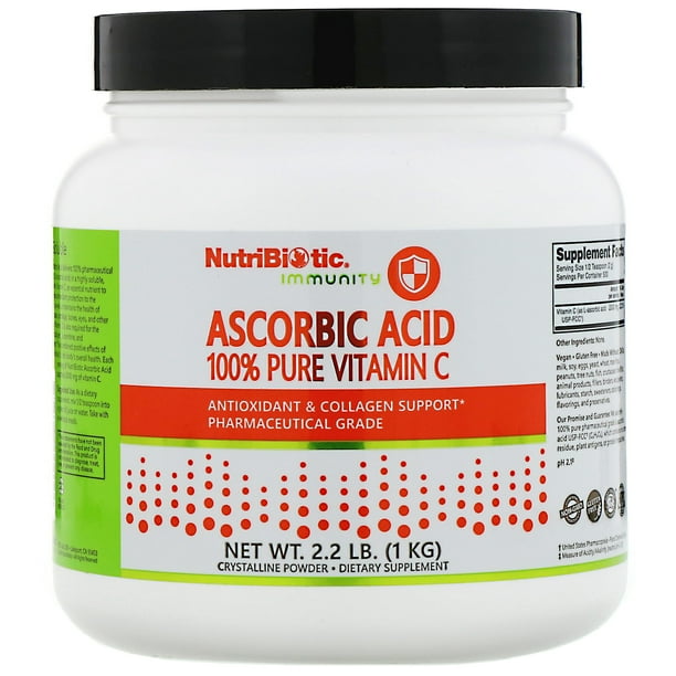 Nutribiotic Ascorbic Acid Crystalline Powder 100 Pure Vitamin C 2000 mg. 2.2 lbs. Walmart