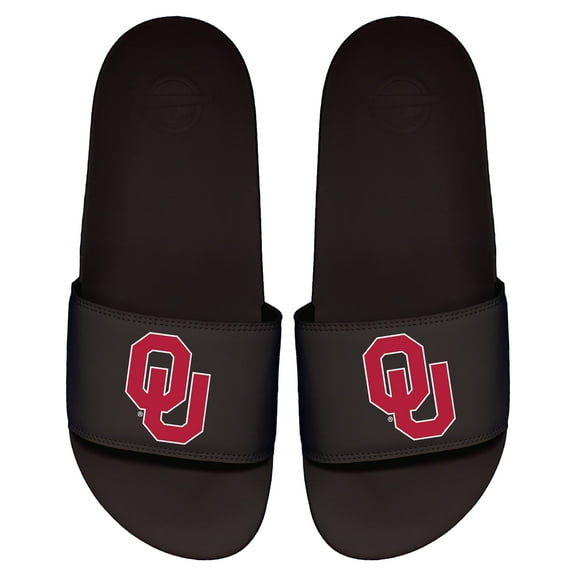 Men's ISlide Black Oklahoma Sooners Primary Logo Motto Slide Sandals