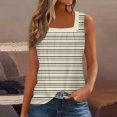 thumbnail image 2 of Women's Casual Sleeveless Striped Tank Top Summer Fashion Square Neck Blouse for Daily Wear, Breathable and Stylish, 2 of 2