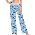thumbnail image 2 of FREEAMG Chic Lifelike Floral Pattern Drawstring Lounge Wide Leg Pajama Sleepwear Bottom, 2 of 6