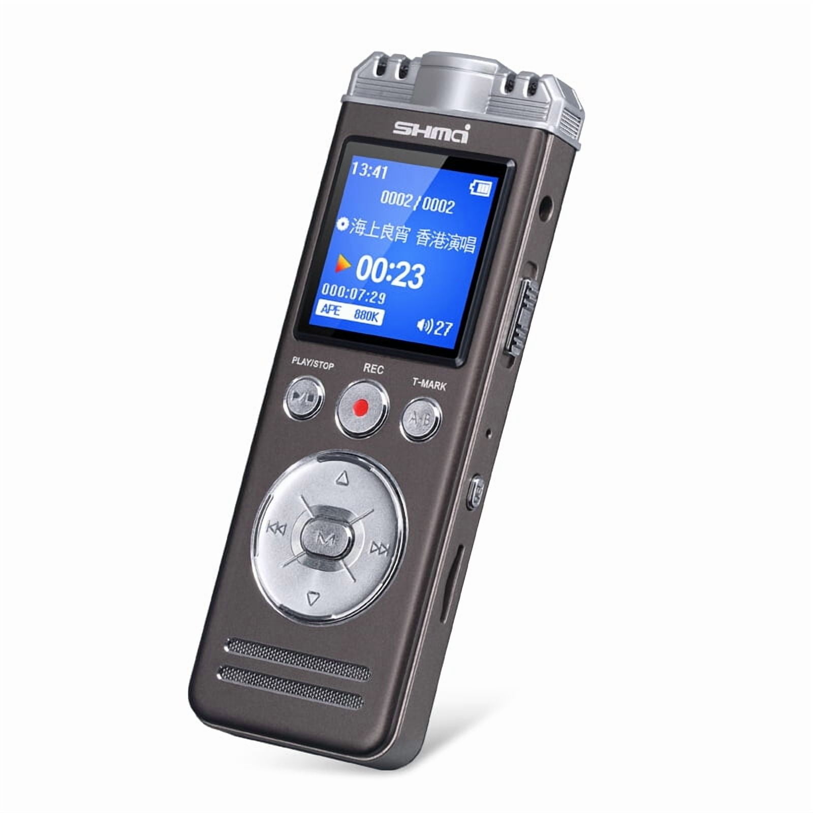 Shmci D70 16GB Professional dual mic noise reduction PCM stereo phone Digital Voice Activate audio Recorder mini-Player Dictaphone