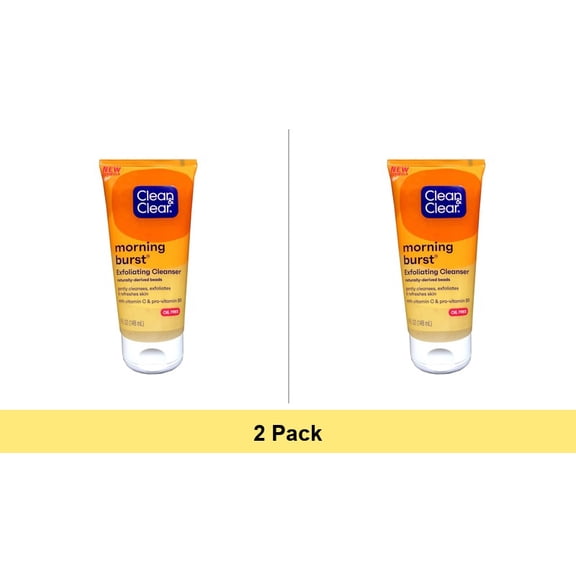 Clean & Clear Morning Burst Oil-Free Exfoliating Face Scrub, 5 oz - 2 Pack