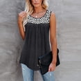 thumbnail image 2 of XZNGL Women Sleeveless Leopard Active Tank Tops Ruffle Loose Tunic Blouse Shirt Vest, 2 of 6