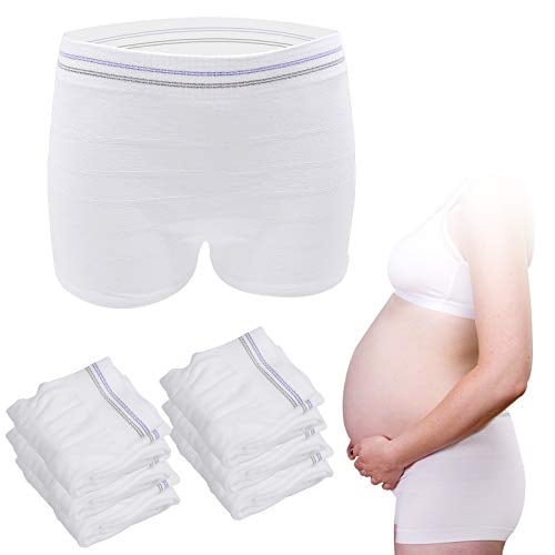 Mesh Postpartum Underwear Women C section Disposable Mesh Panties Postpartum  (White-6 Pack, M/L) 