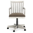 thumbnail image 2 of 23 Inch Swivel Home Office Chair, Slatted, Farmhouse Style, Antique White- Saltoro Sherpi, 2 of 6