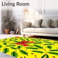 thumbnail image 2 of ODIKA 5'x7' Machine Washable Non-Slip Area Rug, Holiday Pine Boughs Interlocking Bow Motif Festive High Traffic Rug with Pad, Yellow, 623370, 2 of 8