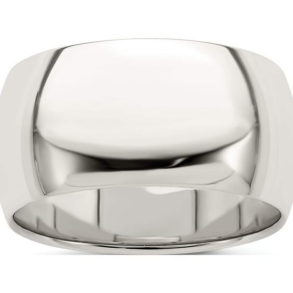Designer Sterling Silver Ss 10Mm Half Round Size 9.5 Band (Width=10.00) Made In United States -Jewelry By Sweet Pea Creations