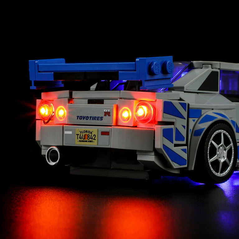 YEABRICKS LED-ljus för Lego-76917 Speed Fast 2 Furious Nissan Skyline GT-R  byggklossar modell (Lego set ingår inte)