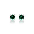thumbnail image 5 of 925 Sterling Silver 3mm Round Lab Green Emerald Stud Earrings Gemstone Post Push Back May Birthstone Jewelry, 5 of 10