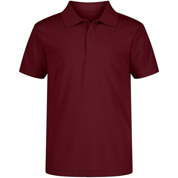 Polo deportivo IZOD para niño, manga corta, color borgoña, talla 7