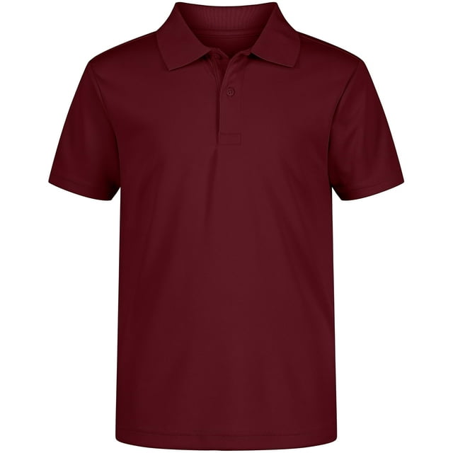 Polo deportivo IZOD para niño, manga corta, color borgoña, talla 7