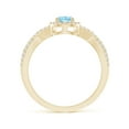thumbnail image 2 of ANGARA Natural Twist Shank Pear Aquamarine Ring with Diamond Halo in 14K Yellow Gold for Women (Size-6x4mm) | March Birthstone, Birthday, Anniversary, Jewelry Gift for Women | Natural Aquamarine Ring, 2 of 9