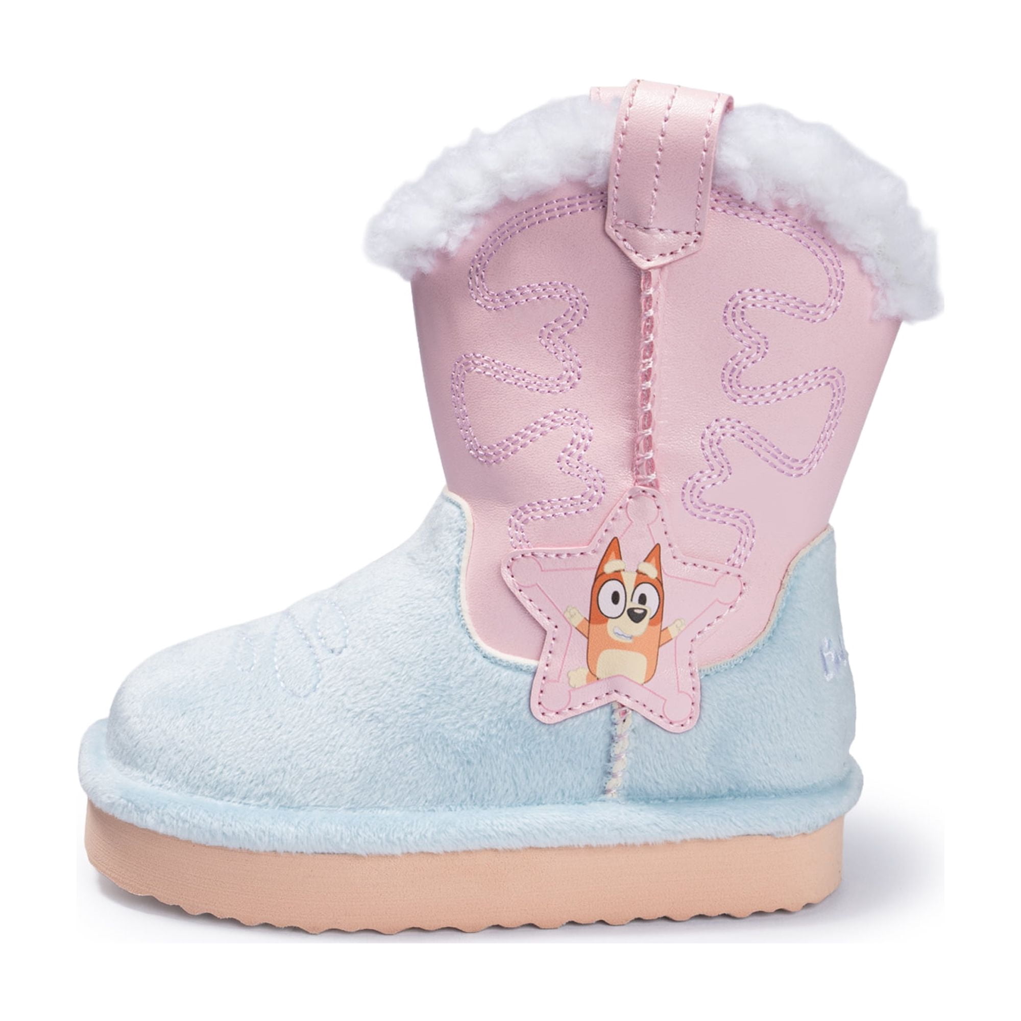 Bluey Toddler Girls Cowgirl Faux Shearling Boots