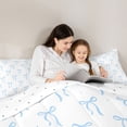 thumbnail image 4 of Manfei Light Blue Bow Star Twin Comforter Sets for Boys Girls, Dreamy Princess Style Bedding Set, Reversible, 2-Piece, 4 of 6