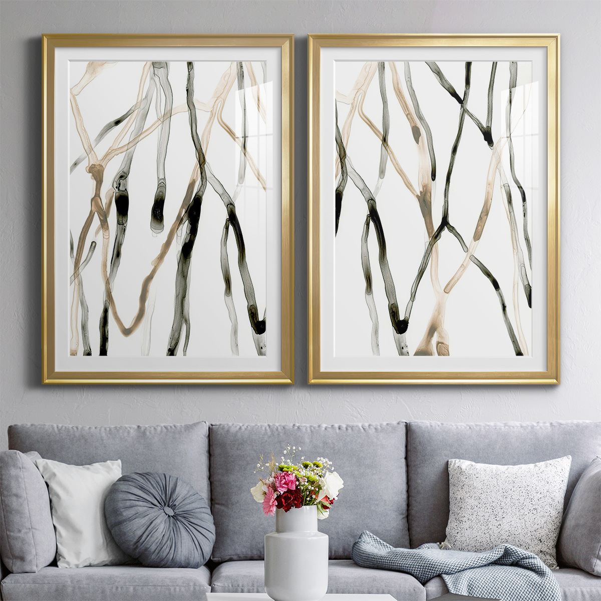 Wexford Home Runnel XI Premium Framed Print, 26.5" x 36.5" - Ready to Hang, Gold (Set of 2)