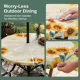thumbnail image 5 of Round Outdoor Tablecloth with Umbrella Hole and Zipper, Yellow Sunflowers Tablecloth with Elastic Waterproof, Farmhouse Rustic Botanical Floral Plants Patio Table Covers for 36" - 44" Pool Tables, 5 of 9