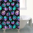thumbnail image 4 of Colorful Halloween Pumpkins Pattern Shower Curtain 72"x84" ,Bathroom Decorative Shower Curtains Set with 12 Hooks,Modern Waterproof Washable Shower Curtain, 4 of 6