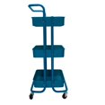 thumbnail image 3 of Alexent 3-Tier Modern Plastic Storage Trolley Rolling Utility Carts in Navy, 3 of 10