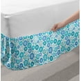 thumbnail image 2 of Snowflake Bed Skirt, Winter Themed Pattern of Unique Snow in Aqua Color Palette Circular Forms, Elastic Bedskirt Dust Ruffle Wrap Around for Bedding Decor, 4 Sizes, Multicolor, by Ambesonne, 2 of 2