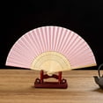 thumbnail image 2 of Thy Collectibles Pack of 6 Handheld Paper and Bamboo Folding Fans for Wedding Party, Church, Festivals, Home and DIY Decoration (Pink), 2 of 3