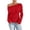 #0271Red, variant on Elegant Solid Color Off-Shoulder Ruffle Detail Long Sleeve Waist-Defining Pullover Top for Women